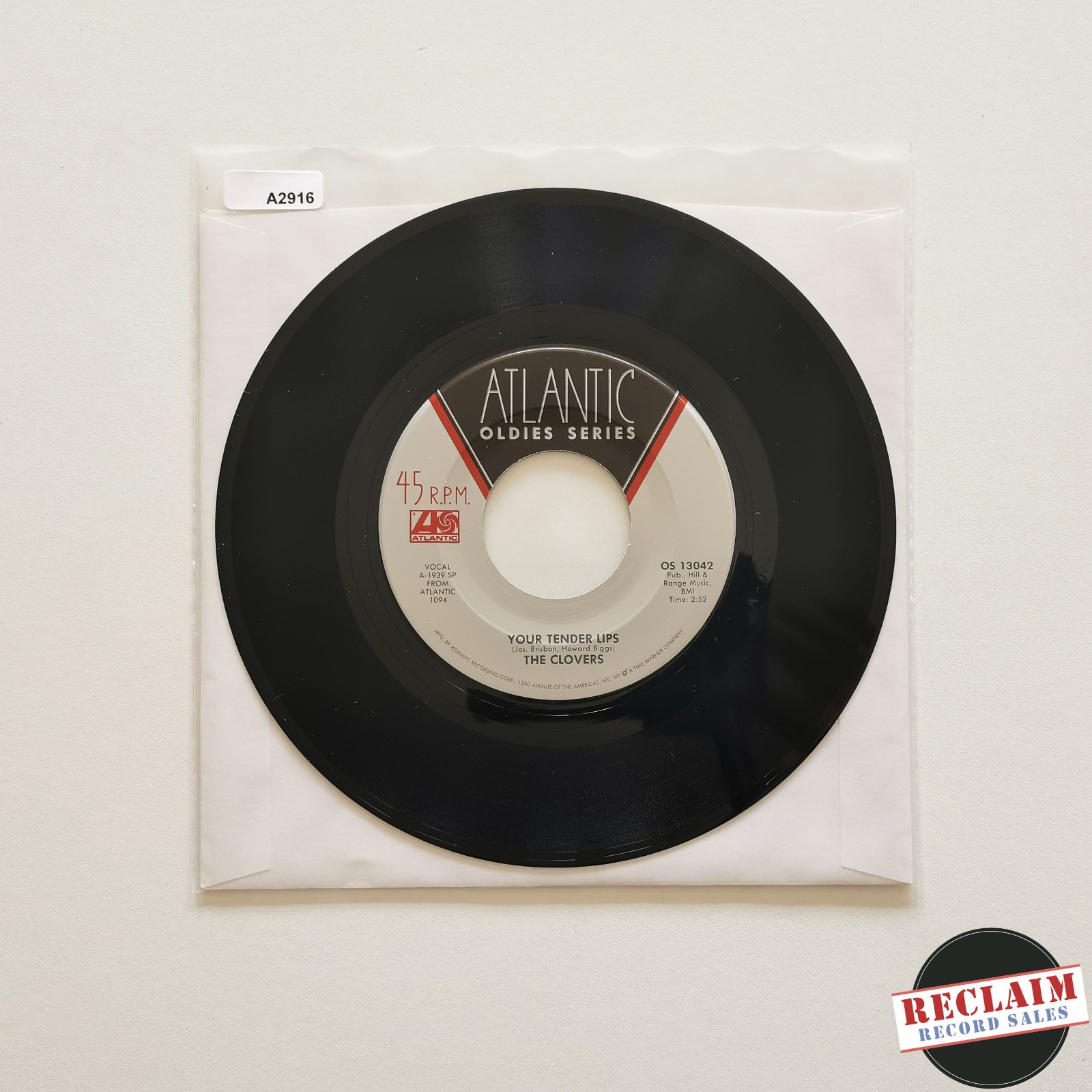 the clovers - your tender lips 7" vinyl record VG