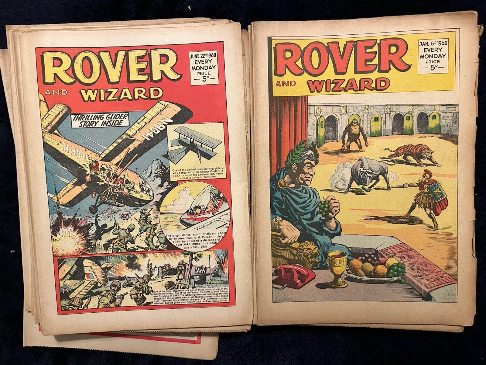 The Rover and Wizard Comics x 51 1968 Excellent Condition