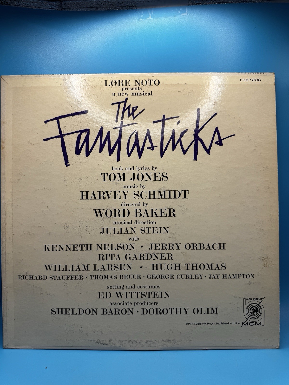 The Fantasticks Original Cast Album LP MGM E3872OC Jerry Orbach 1960 