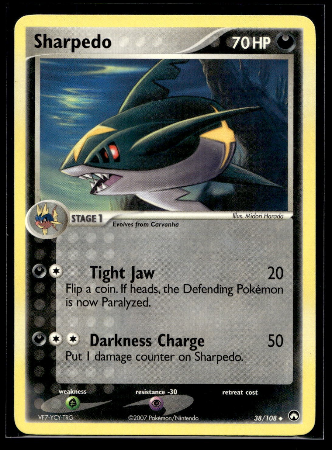 Sharpedo Uncommon EX Power Keepers 38/108 quasi nuovo