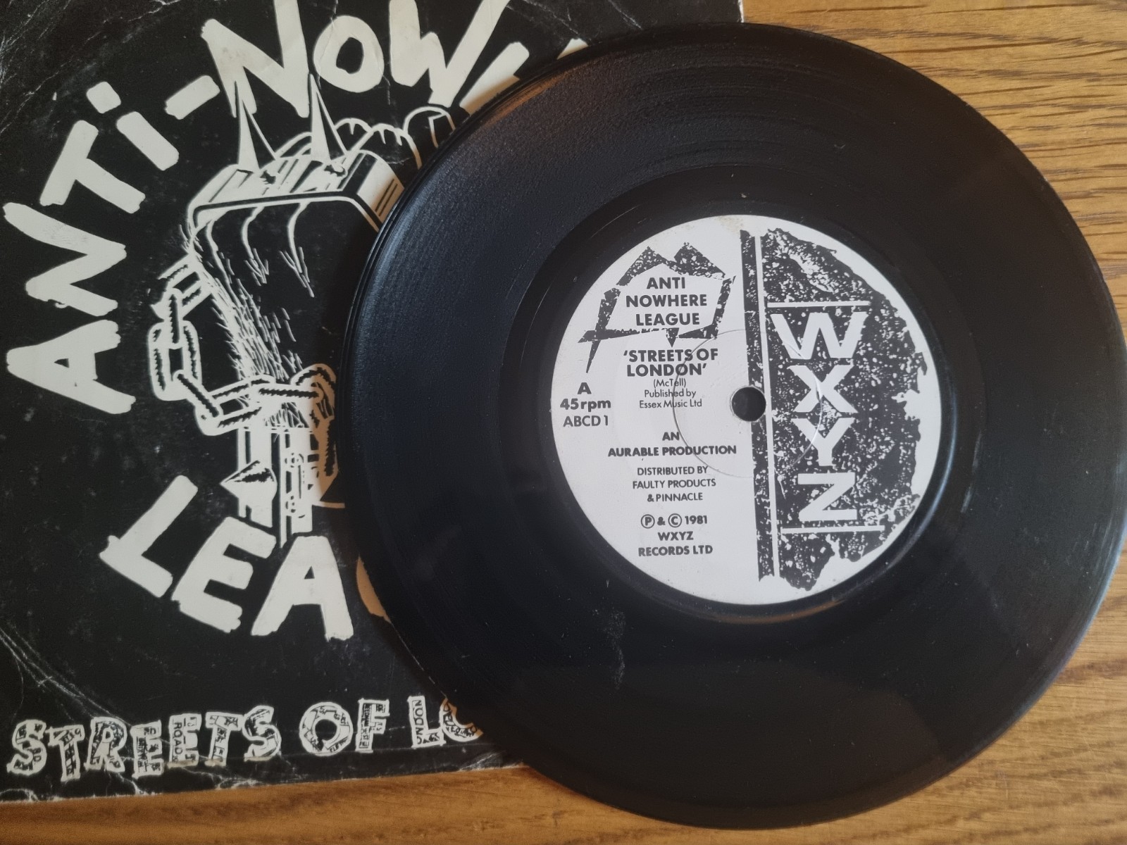 Anti-Nowhere League – Streets Of London 1981 7" Punk WXYZ Records ABCD 1