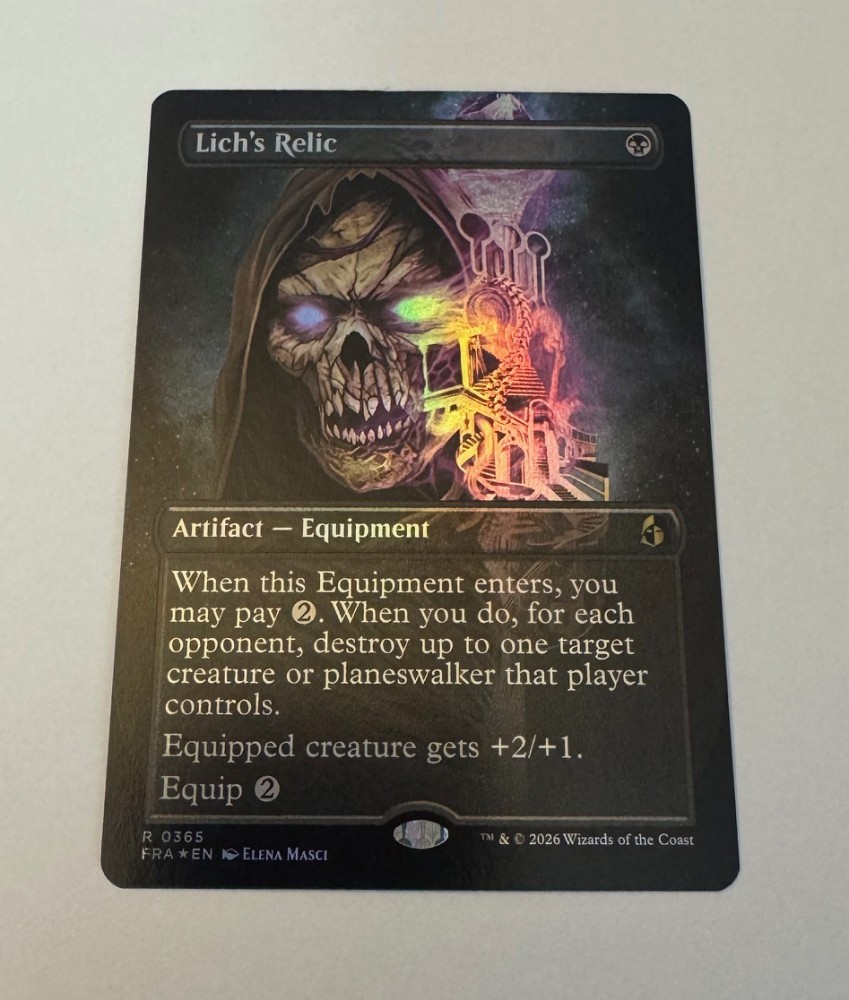 Magic MtG: *Borderless Foil* La reliquia di Lich (frattura della realtà), quasi nuovo