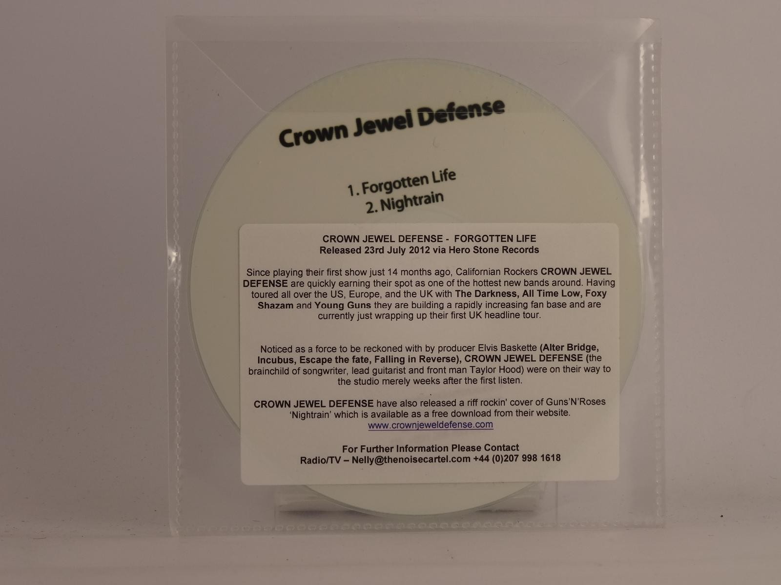 CROWN JEWEL DEFENSE FORGOTTEN LIFE (F11) 2 Track Promo CD Single including Plast