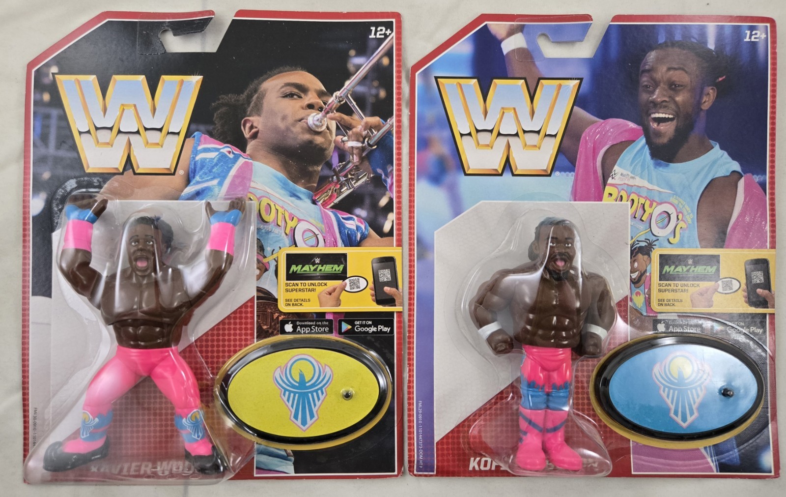 Mattel WWE Retro Lotto di 2 New Day Xavier Woods e Kofi Kingston MOC