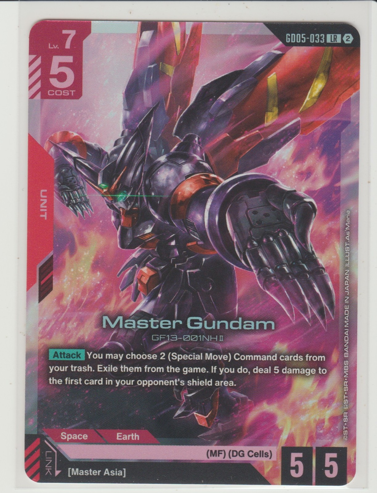 Master Gundam - Carta Gundam rara leggenda GD05-033 LR