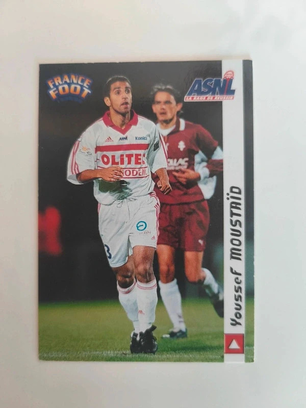 Carte football collection Youssef Moustaïd ASNL Nancy Lorraine club football nancéien foot D1