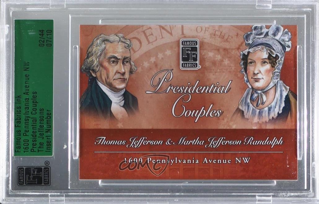 2012 Famous Fabrics Ink 1600 Pennsylvania Avenue nuovo con etichette 7/10 Thomas Jefferson #2 r7d