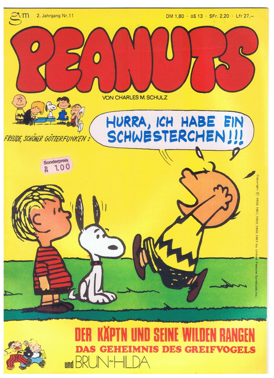 Arachidi 2. Anno n.11 - Schulz - gvm - 1° Edizione 1975 - da ottima a buona