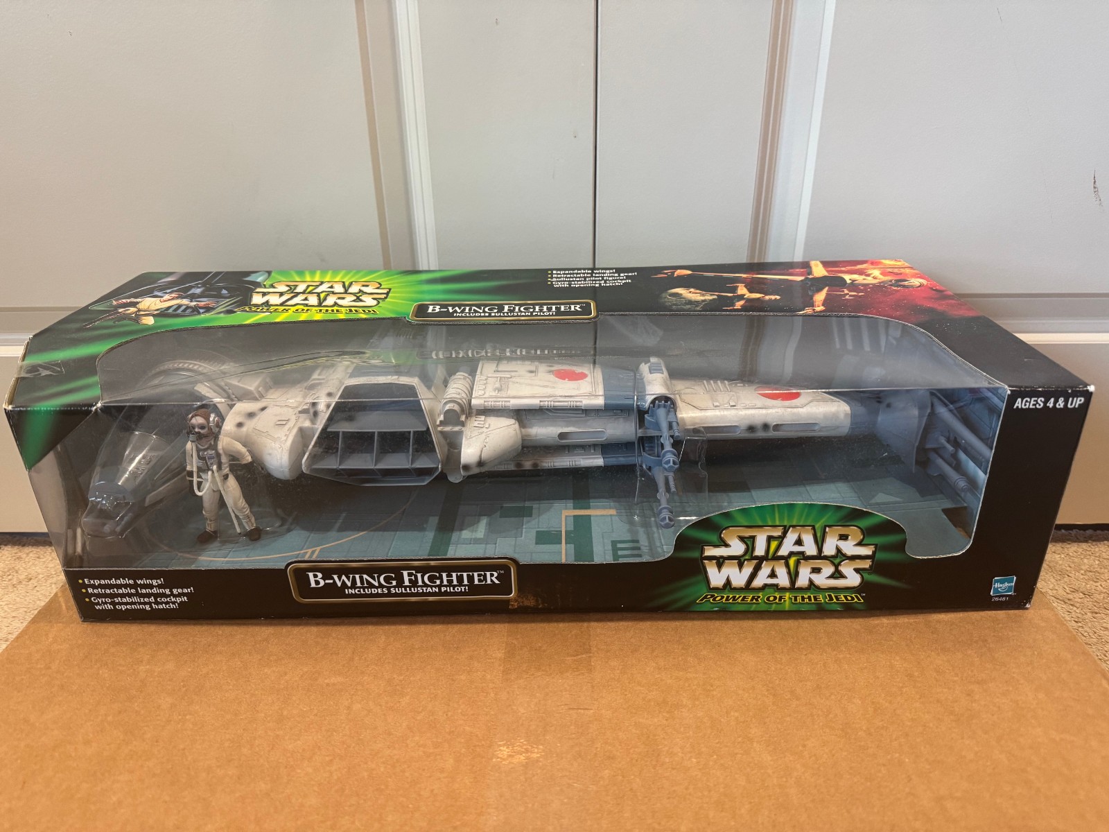 Star Wars Power of the Jedi B-Wing Fighter Ship con personaggio pilota Sullustan nuovo/nuovo con scatola