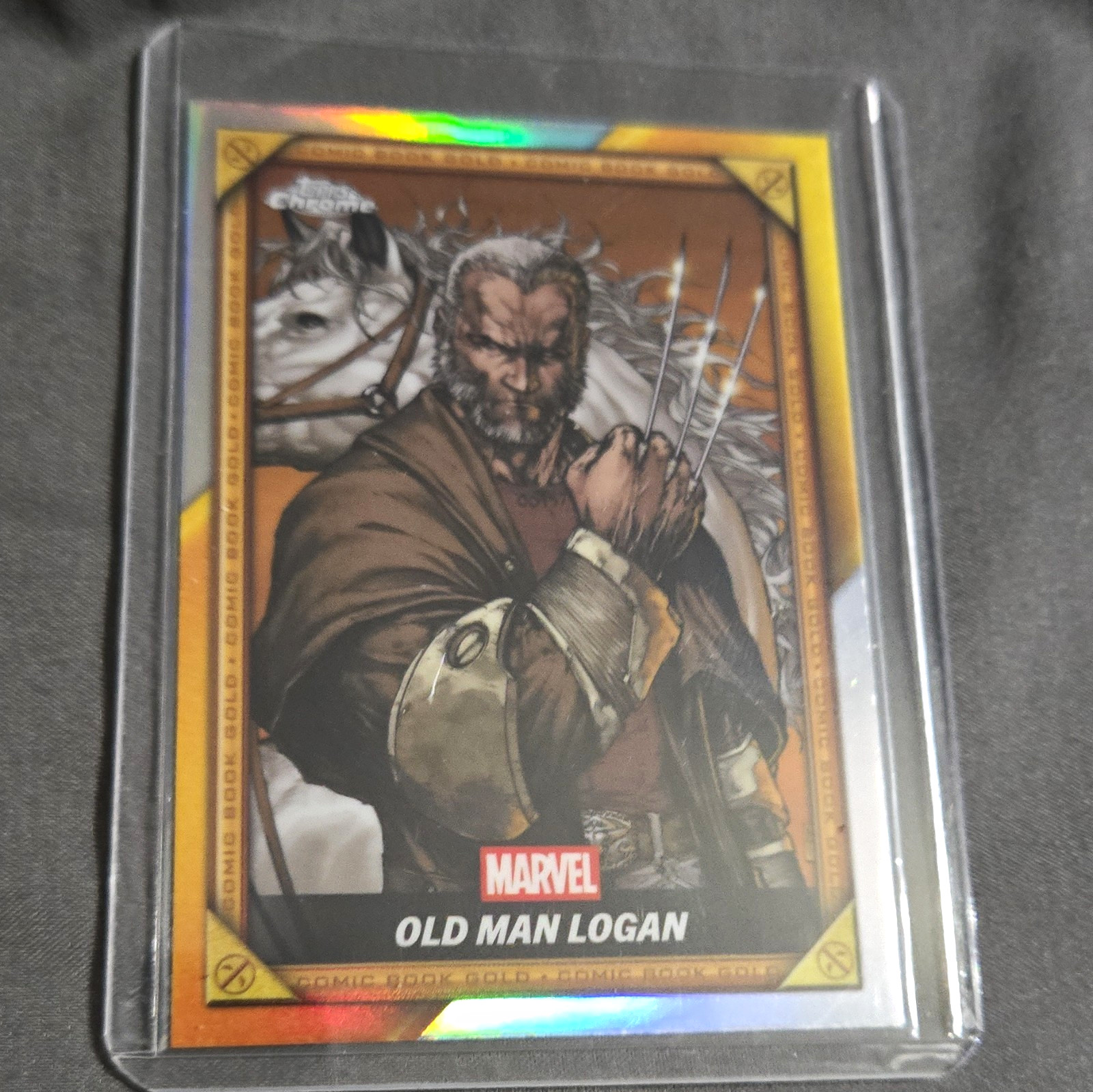 Topps 2025 Deadpool Chrome Wolverine Old Man Logan fumetto oro #66