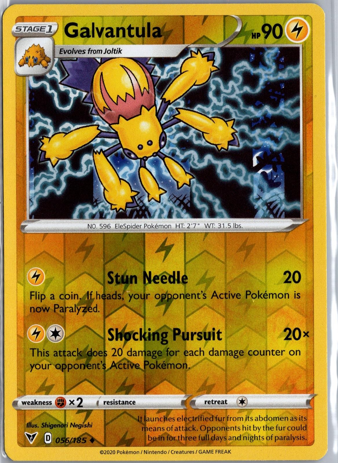 Galvantula 056/185 Pokemon Tensione Vivace Non Comune Reverse Holo Leggermente Giocato