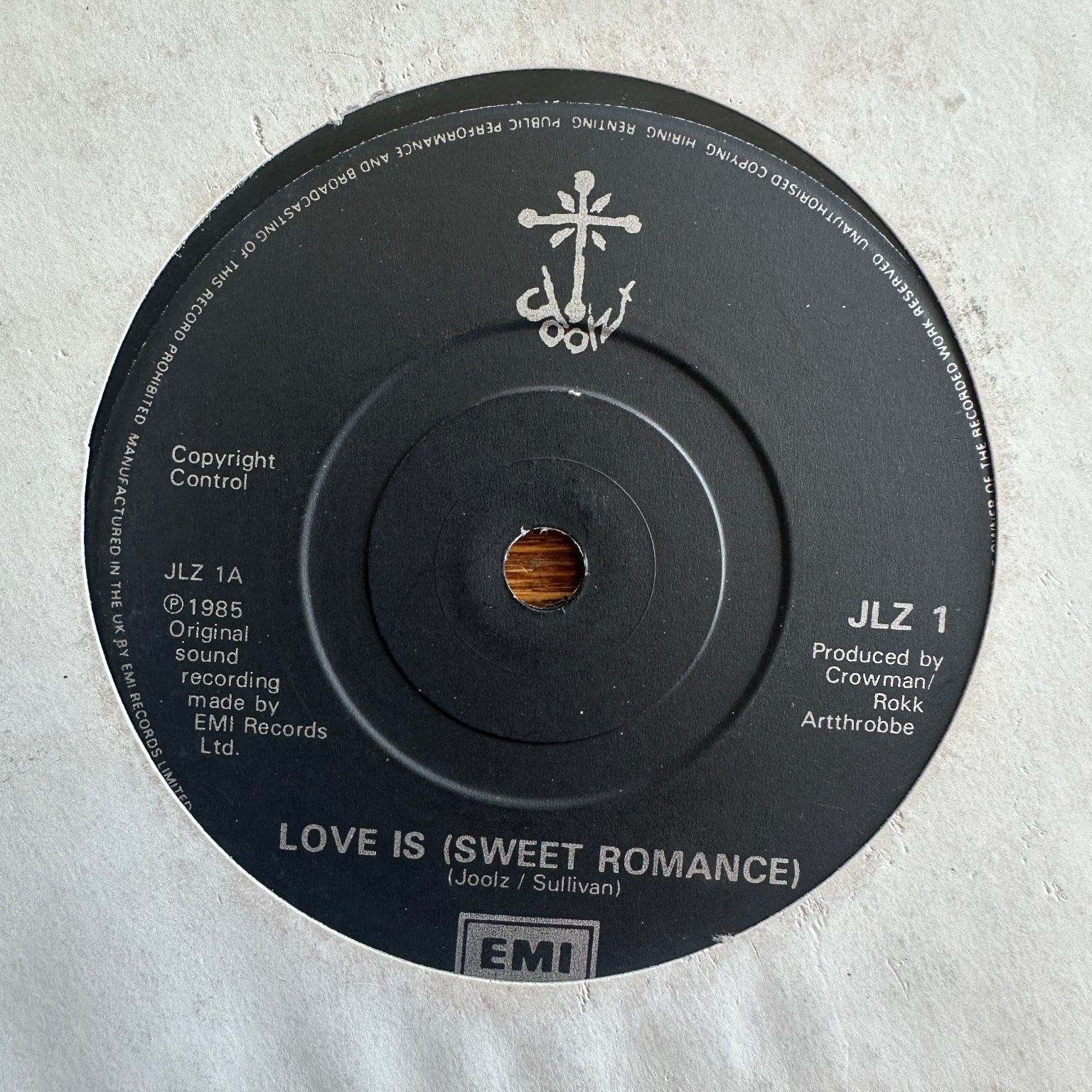 Joolz – Love Is (Sweet Romance) 7" Single 1985 EMI Goth Rock 45 RPM