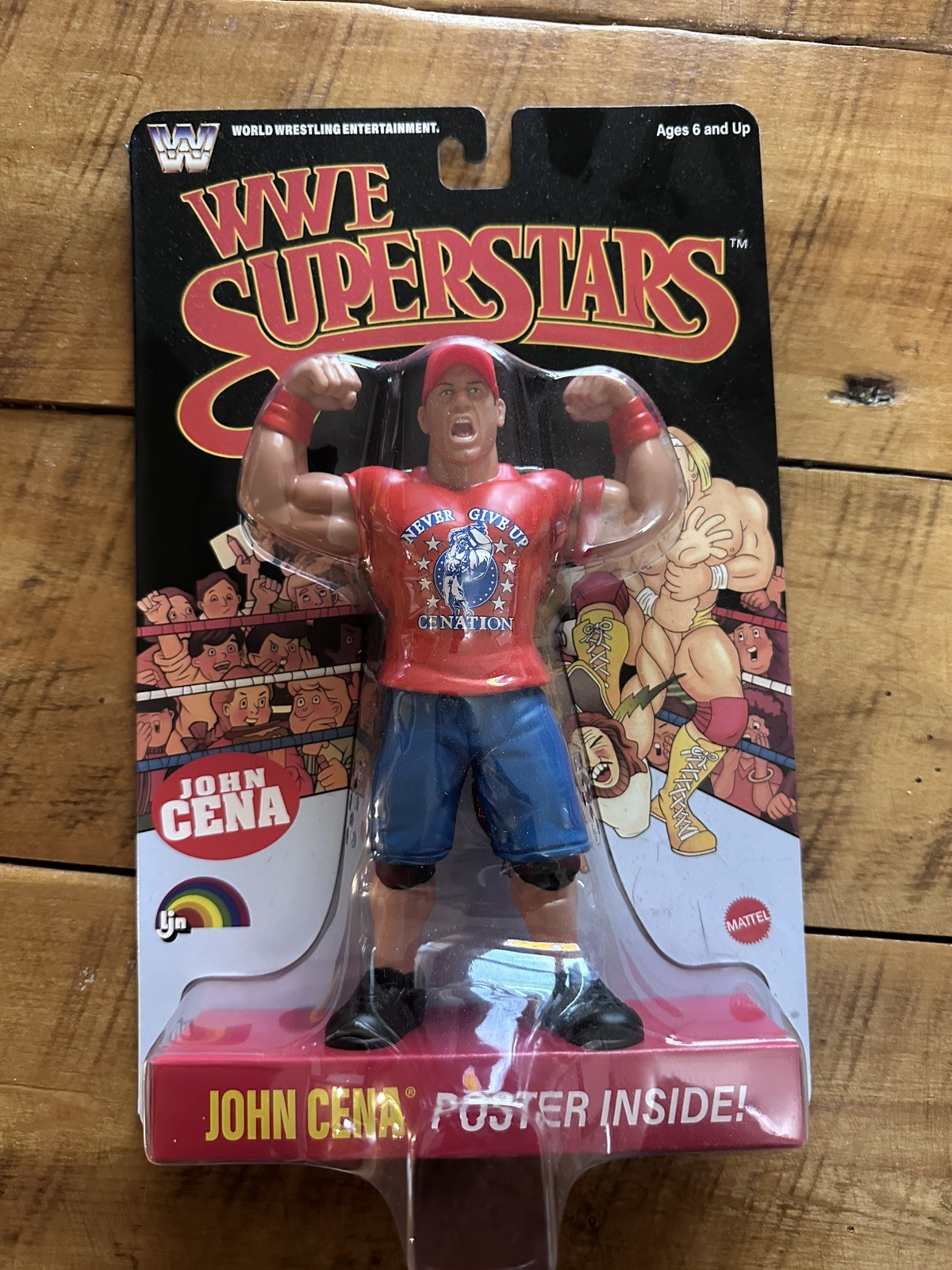 WWE LJN Superstars | Modellino John Cena | Carta nera retrò 8" anni 80! RARO