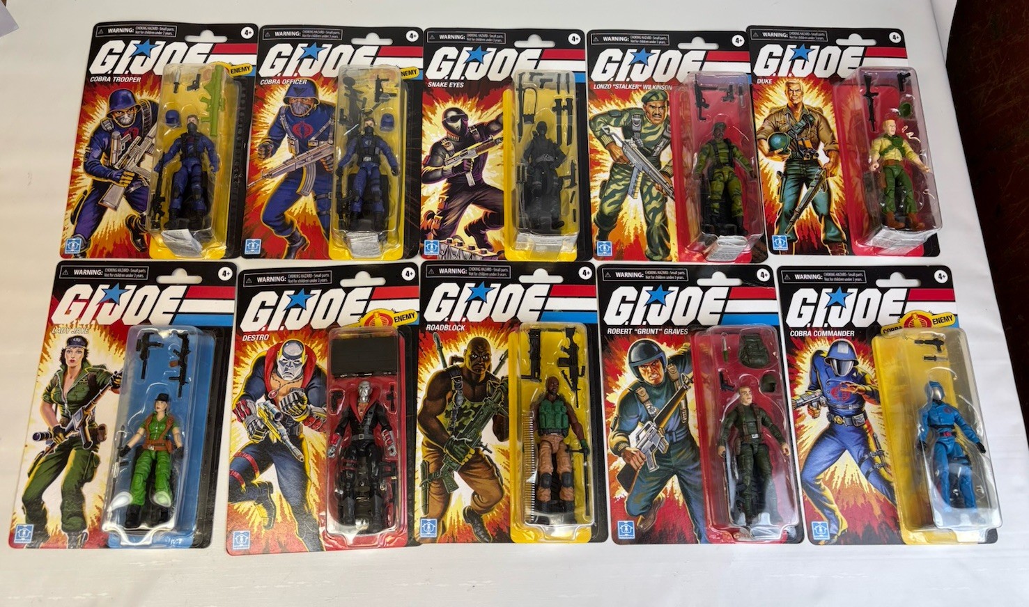GI Joe Retro Collection - Lotto di 10 Figurine Walmart 2020 Nuove Cardate 3,75” Hasbro