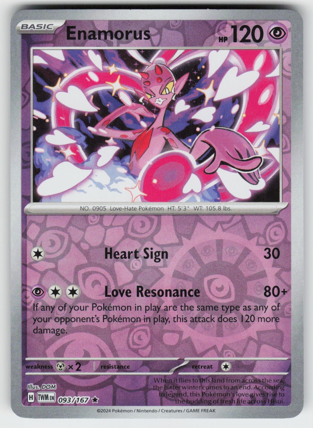 Enamorus Reverse Holo Rare SV06: Twilight Masquerade 093/167 NM