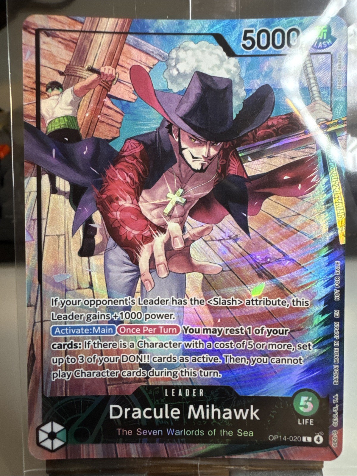 Dracule Mihawk (2026 PSA Magazine Promo) OP14-020 One Piece Carte Promozionali Foil