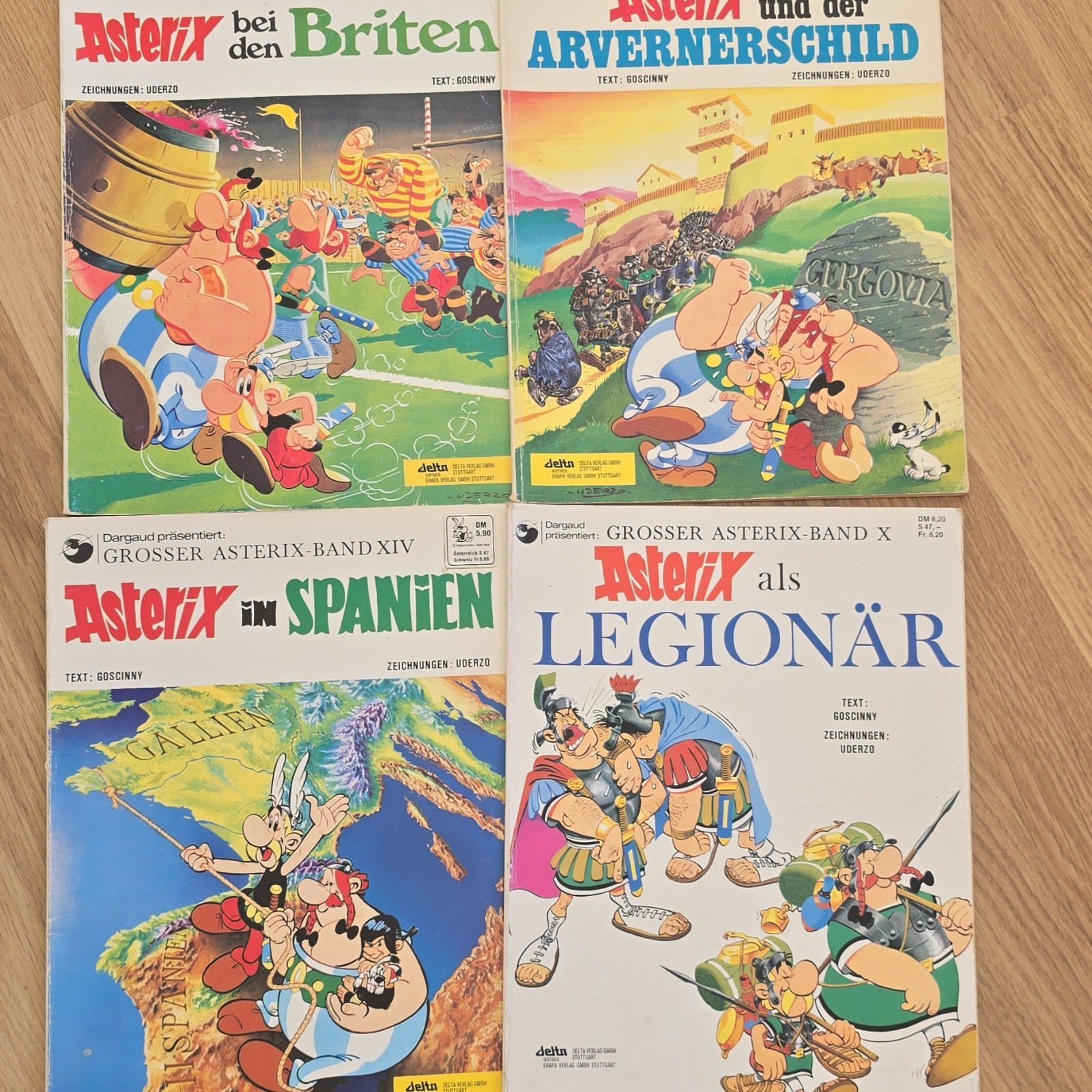 Delta Asterix lotto 4 fumetti in tedesco 1980: Briten, Spanien, Legionär