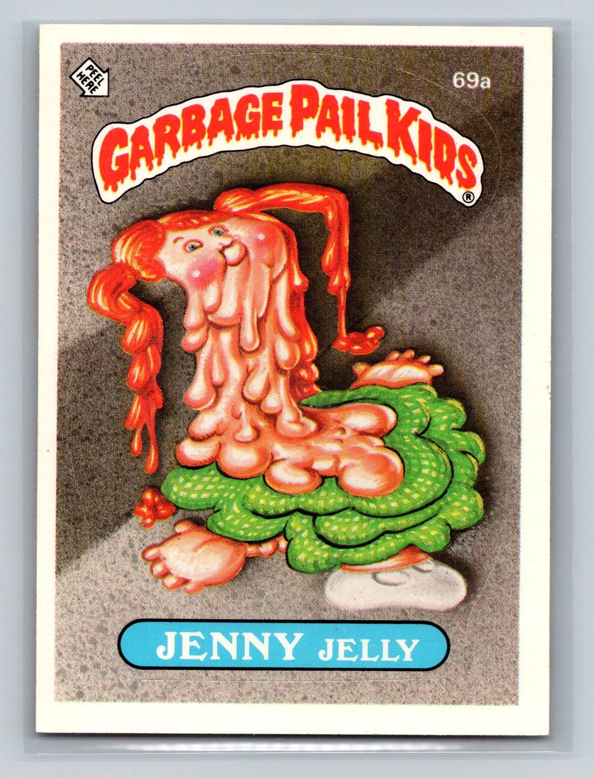 Carta adesiva Topps Garbage Pail Kids serie 2 #69a Jenny Jelly 1985
