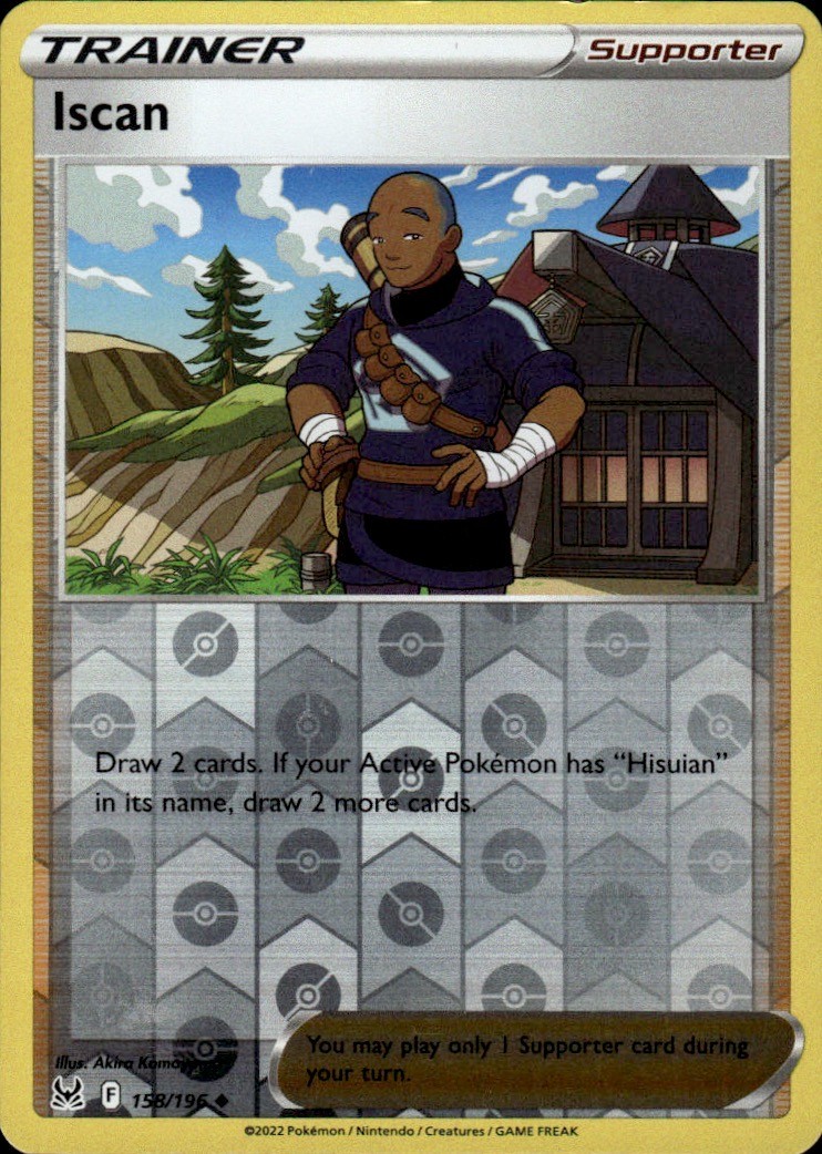 Iscan 158/196 REVERSE HOLO Lost Origin UC NM Akira Komayama Pokemon