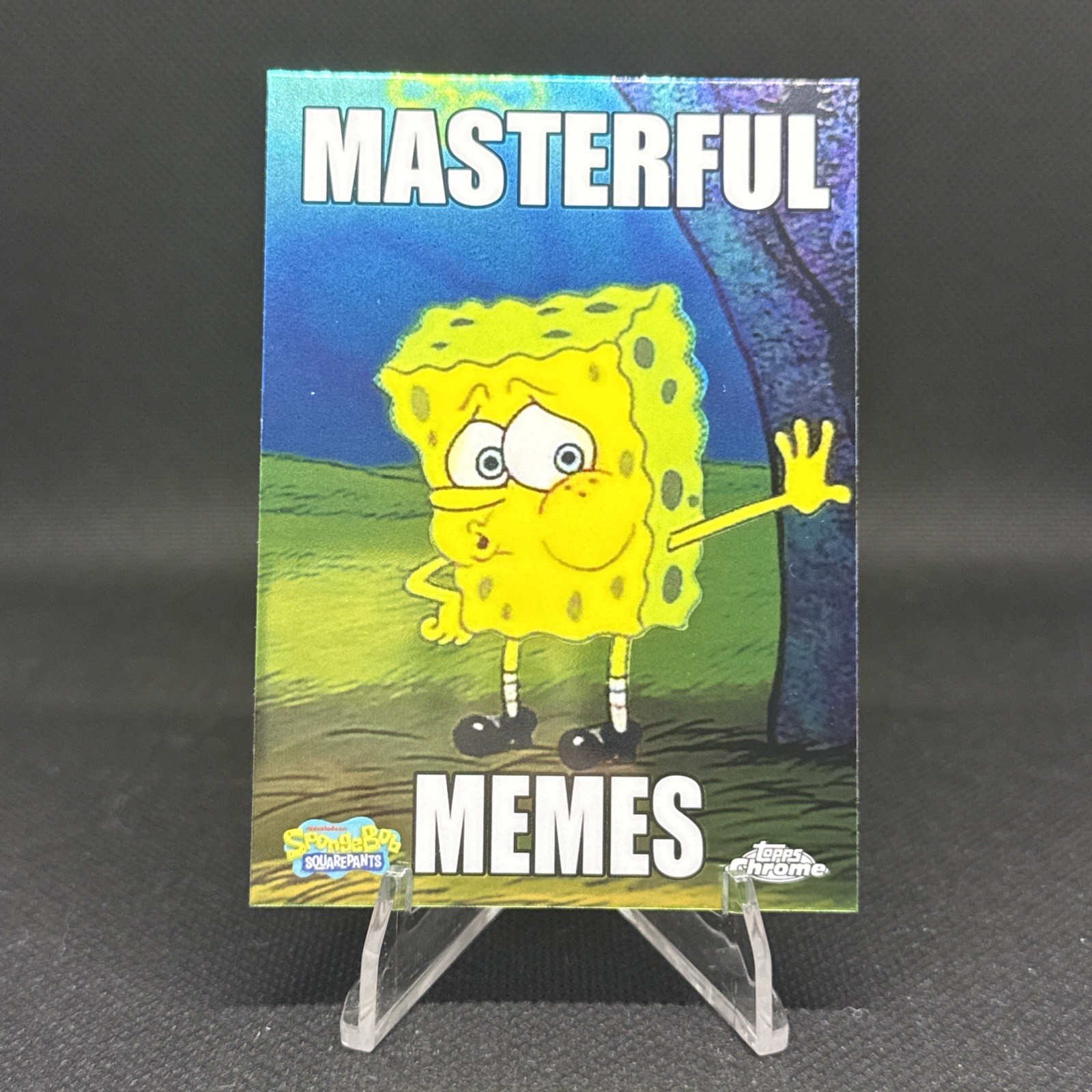 2025 Topps Chrome Spongebob 25° Anniversario Meme Magistrali #1 Spongebob Stanco