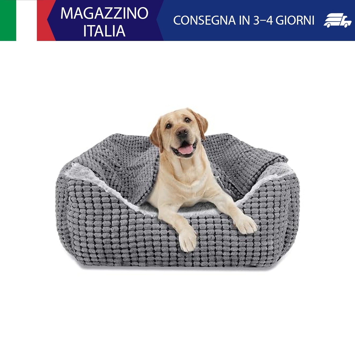 JOEJOY Cuccia per cani di taglia grande, con coperta rimovibile, soffice lavabil
