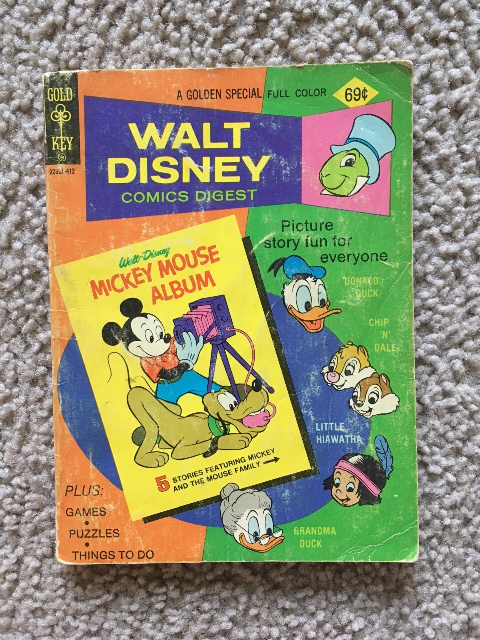 Vintage Walt Disney Comics Digest Gold Key #50 dicembre 1974 Topolino Paperino 