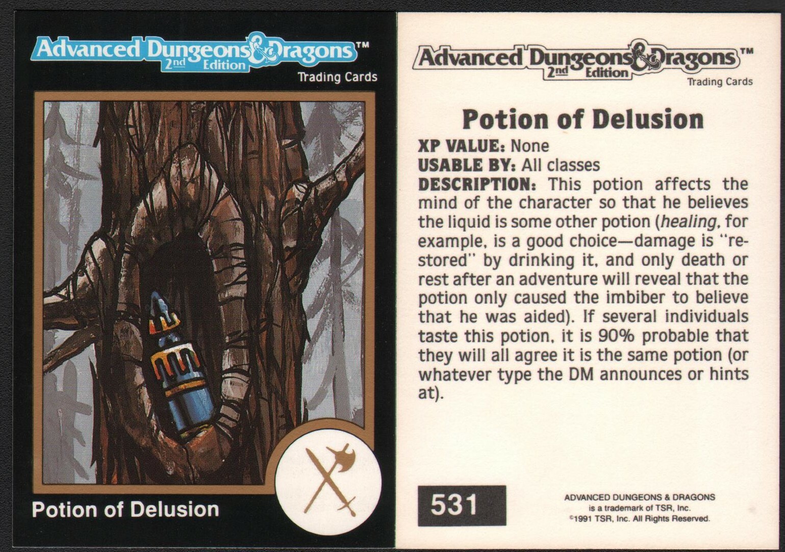 1991 TSR AD&D Gold Border RPG Fantasy Art Card #531 Dungeons & Dragons ~ Pozione