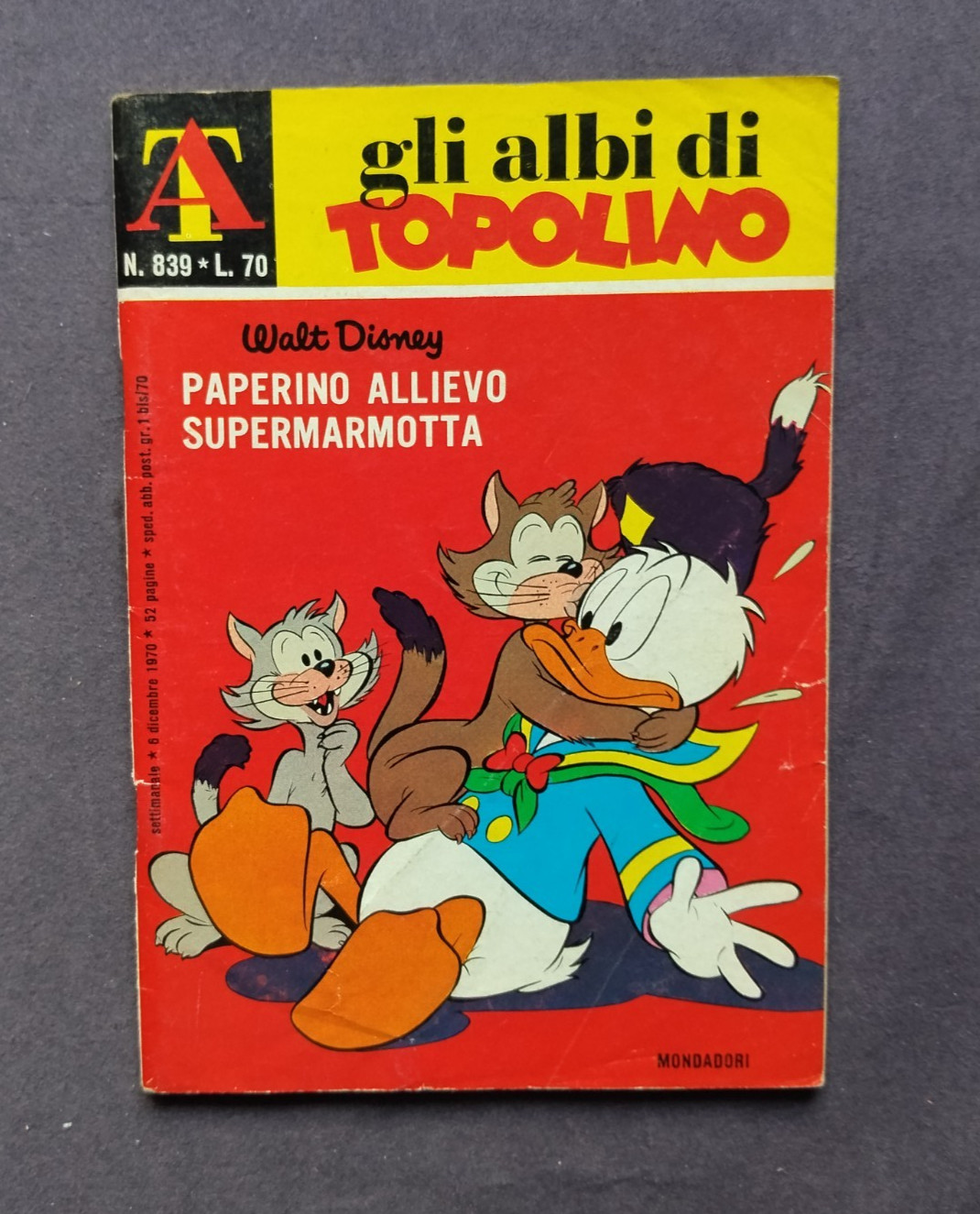 Gli Albi Di Topolino N. 839 - PAPERINO ALLIEVO SUPERMARMOTTA - 1970