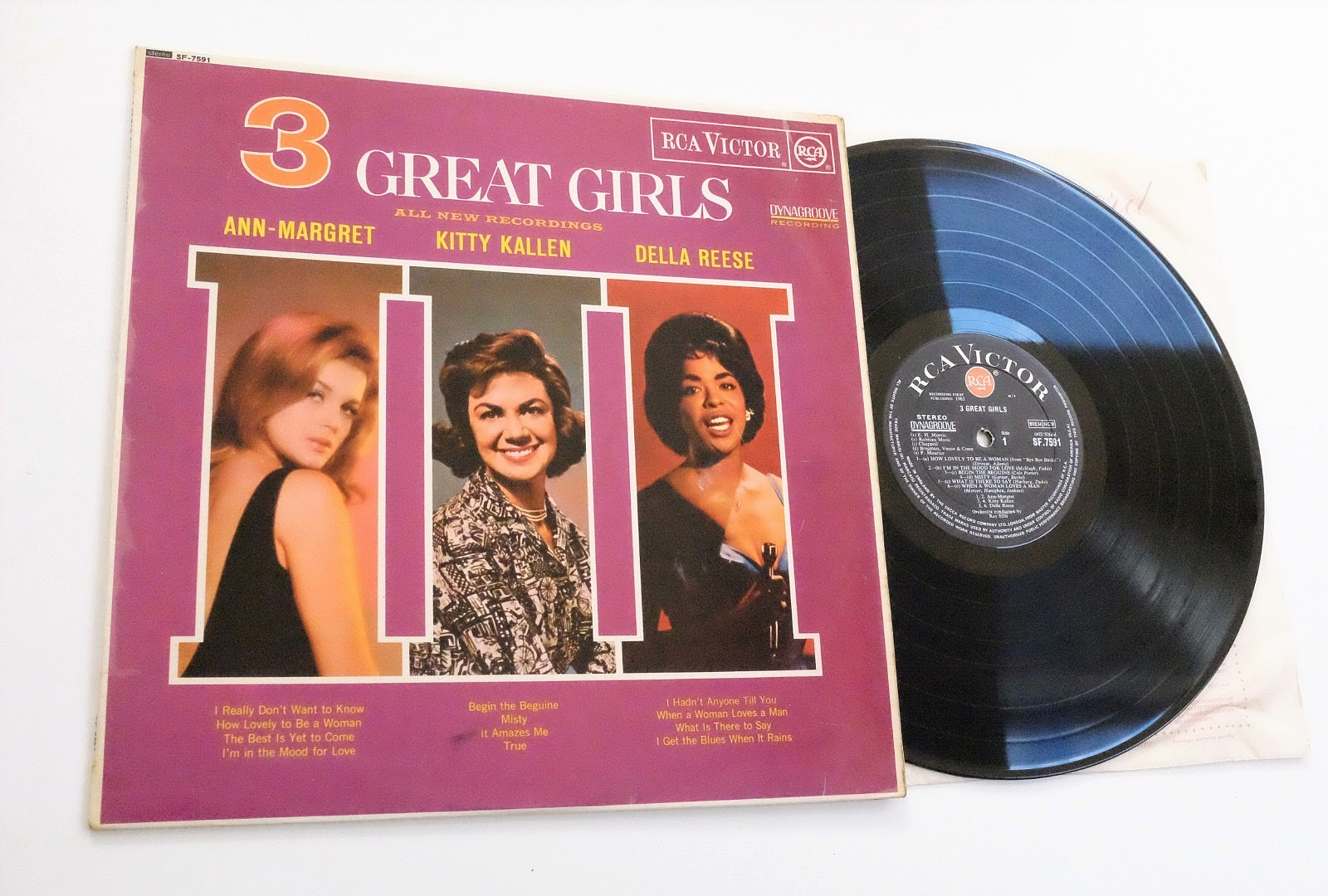 3 GREAT GIRLS LP N MINT 1963 UK 1st Stereo Ann Margret Kitty Kallen Della Reese