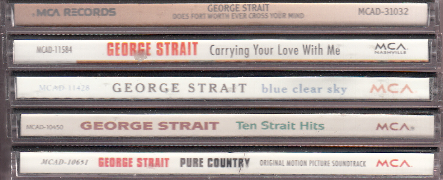 CD Lot x 5 - GEORGE STRAIT: Ten Strait Hits / Blue Clear Sky / Pure Country + 
