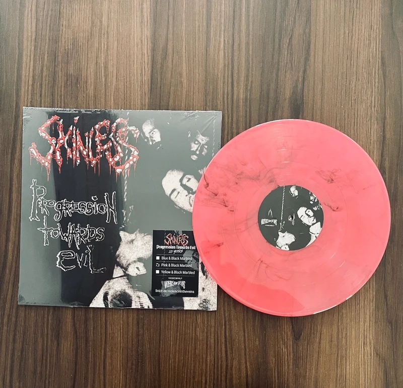 Vinilo Skinless - Progression Towards Evil (Edición 25 Aniversario) - Rosa/Negro Marmoleado