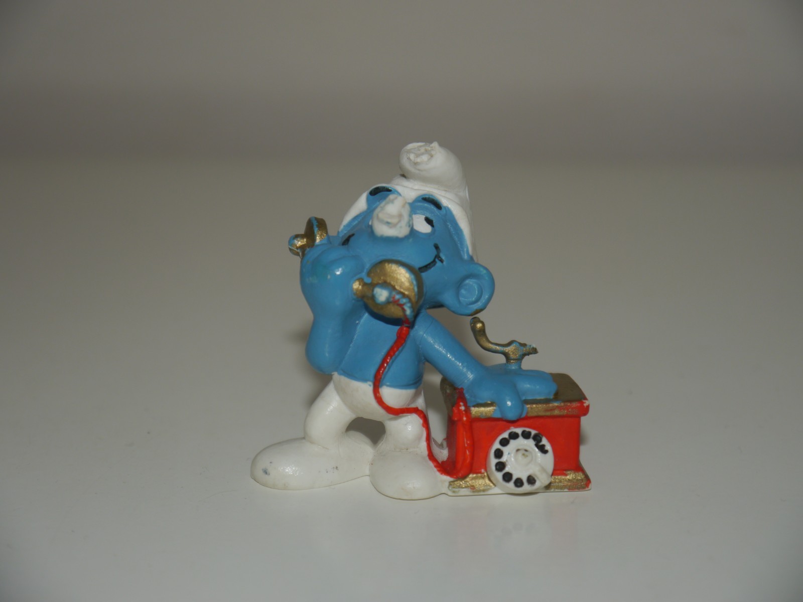 Figurina Vintage Shleich TELEFONO PUFFO Vintage 1980 Peyo (leggere descrizione)_A1