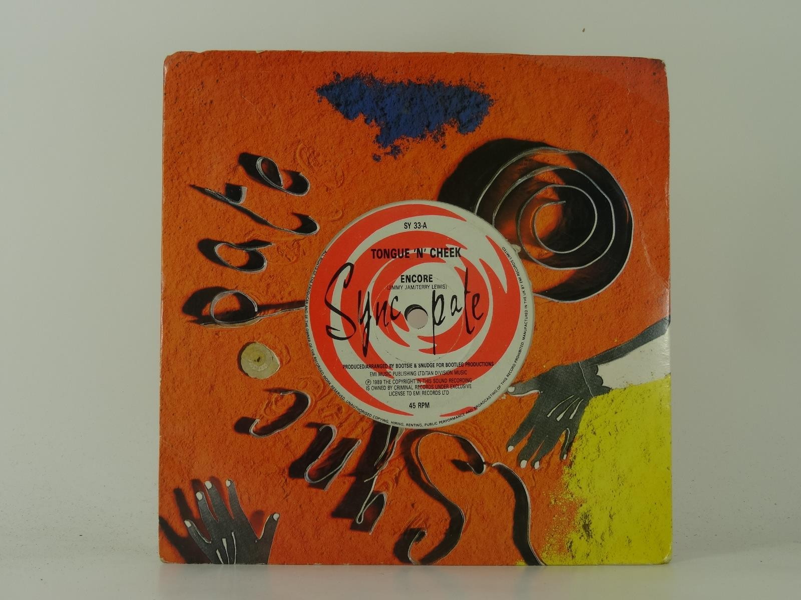 TONGUE 'N' CHEEK ENCORE (31) 2 Track 7" Single including Picture Sleeve 