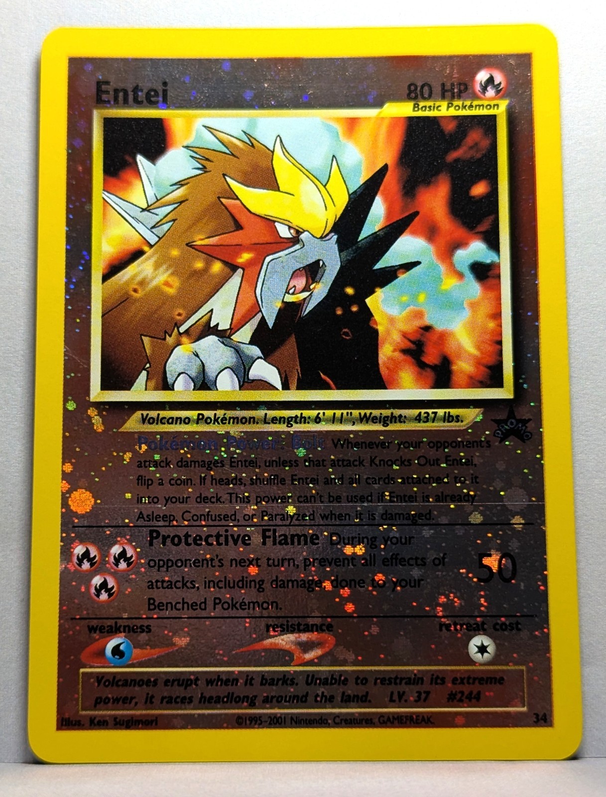 Pokemon Entei Black Star Promo Reverse Holo #34 SWIRL - LP