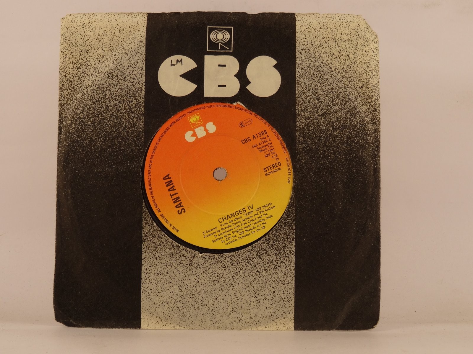 SANTANA CHANGES IV (98) 2 Track 7" Single including Company Sleeve CBS