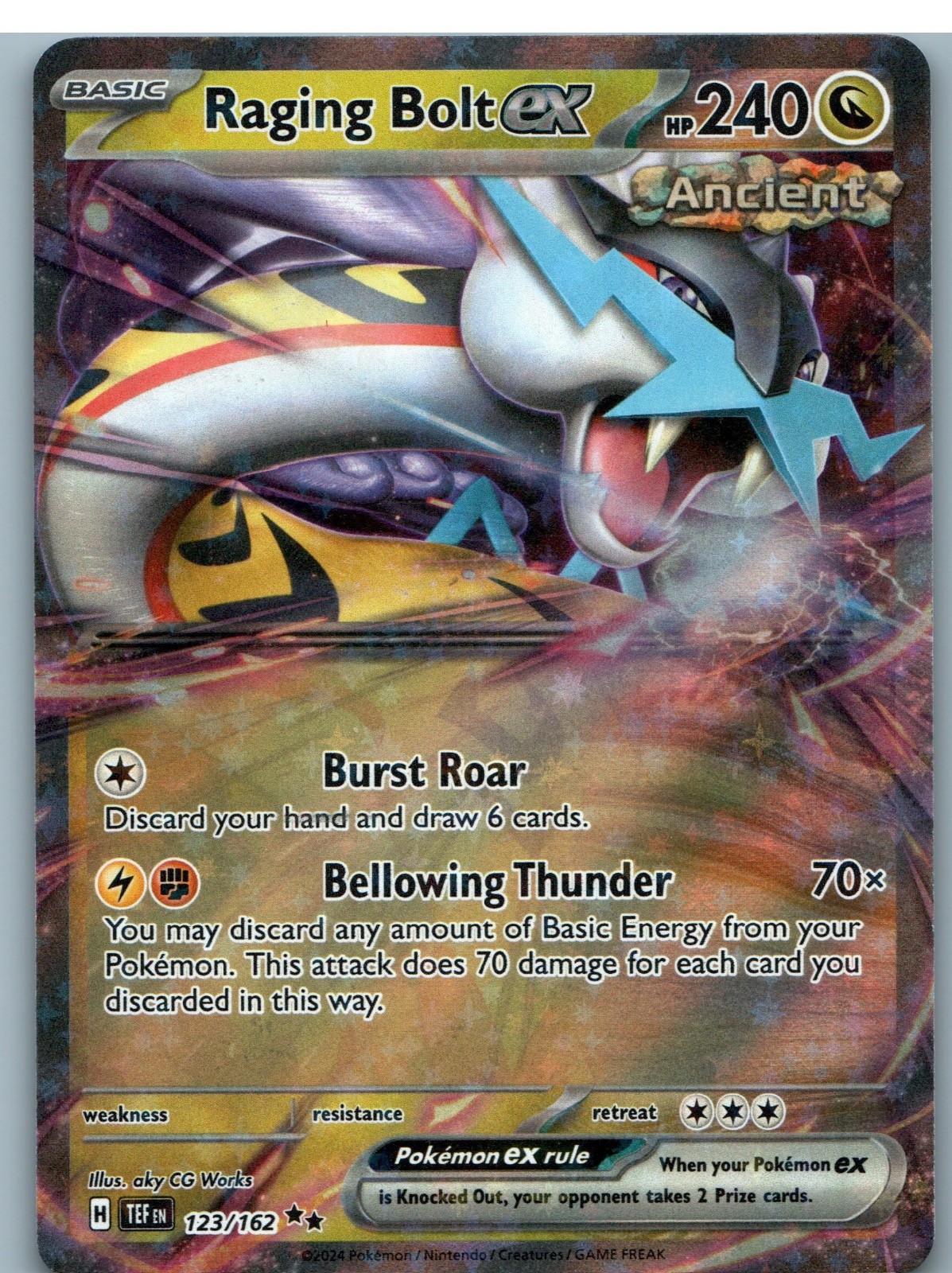 Raging Bolt ex 123/162 Ultra Rara Forze Temporali Pokemon Holo Near Mint