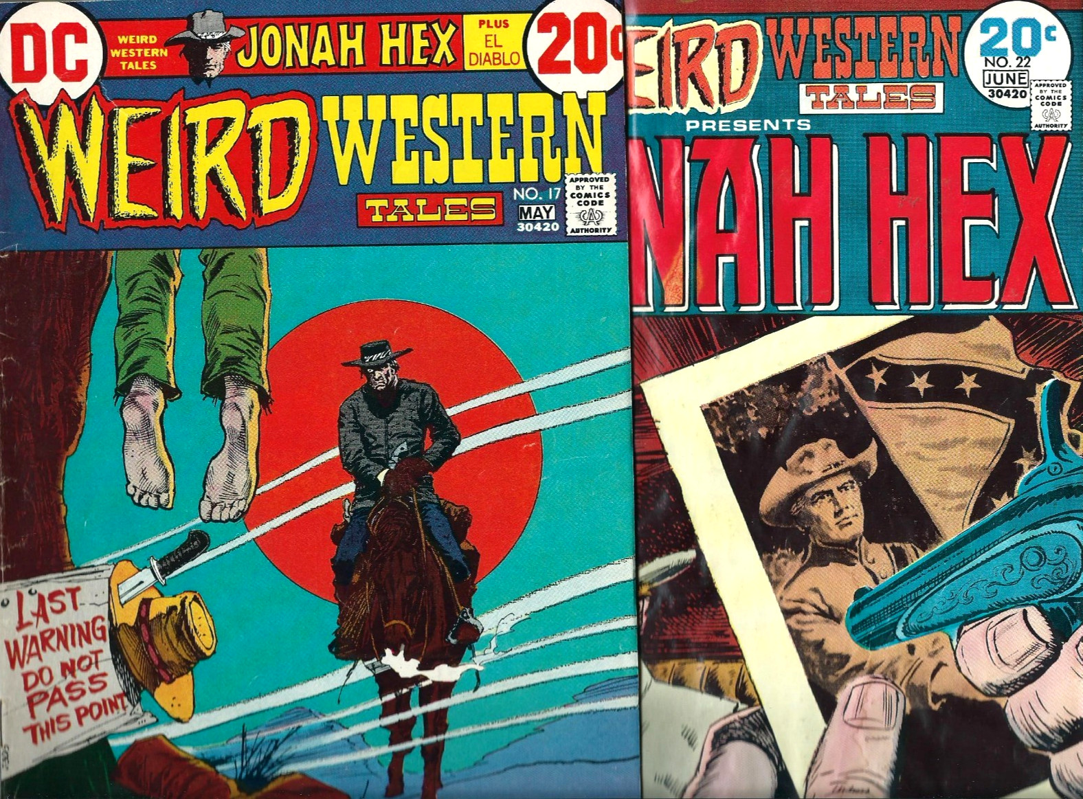 LOTTO WEIRD WESTERN TALES -- #17 [1973] & #22 [1974] -- JONAH HEX -- 2 FUMETTI DC