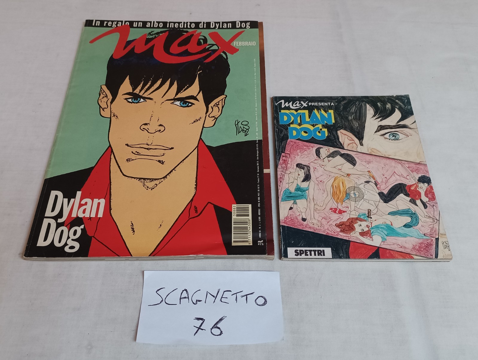 DYLAN DOG su RIVISTA MAX con POSTER ALLEGATO e ALBETTO SPETTRI del 1993