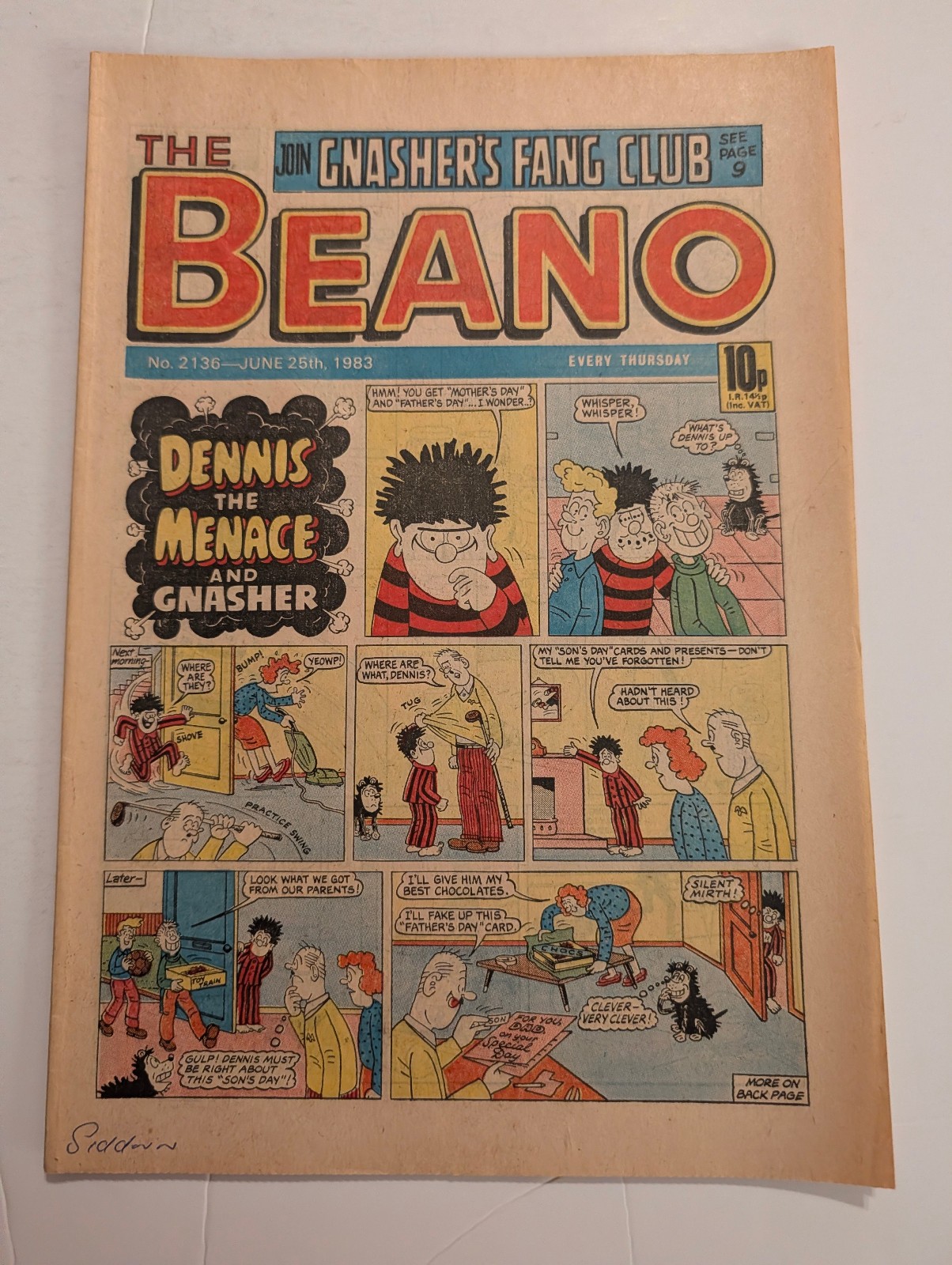 Beano Comic No 2136, June 25th 1983.
