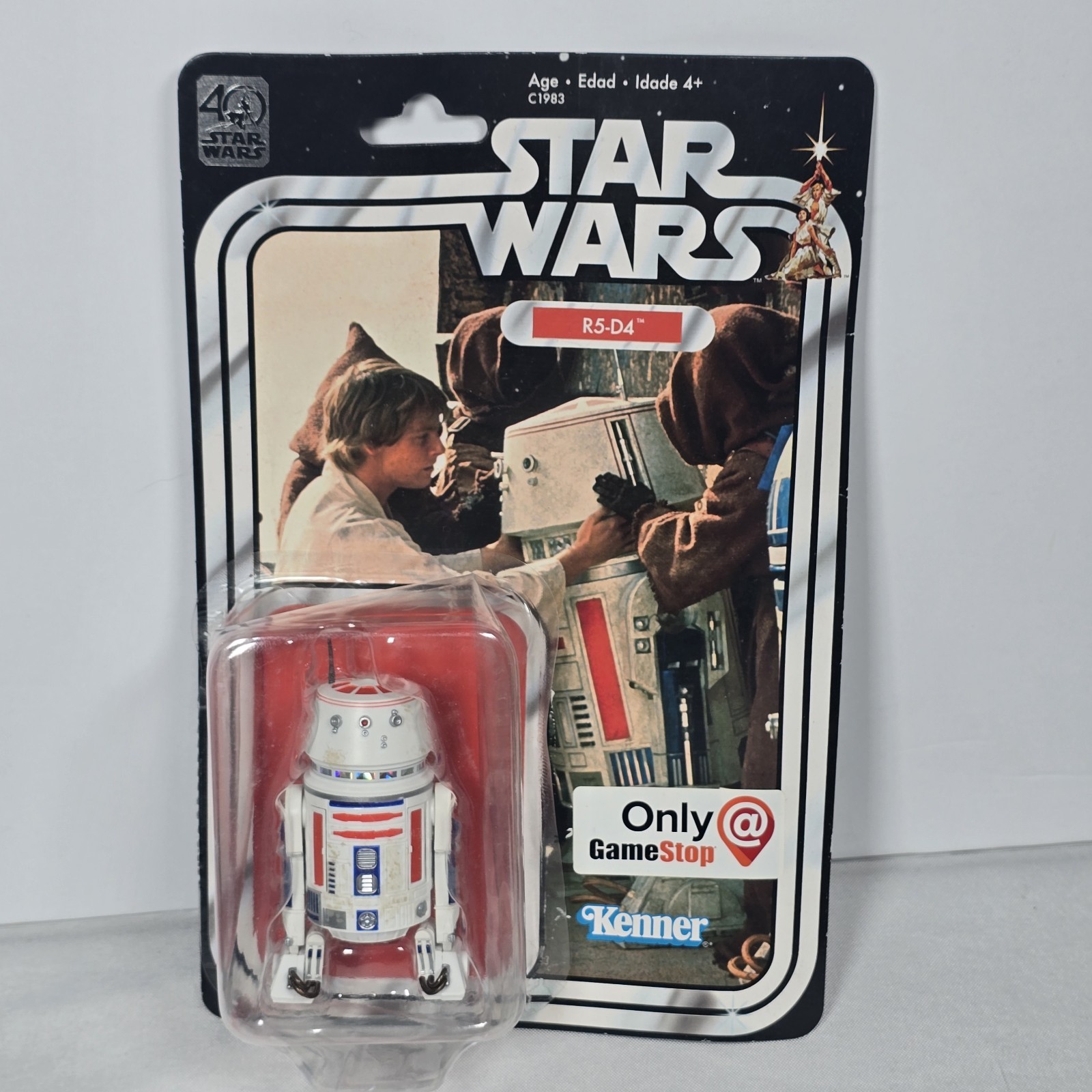 Star Wars R5-D4 Figure Black Series 40th Anniversary Game Stop NUOVO LEGGI scatola usura