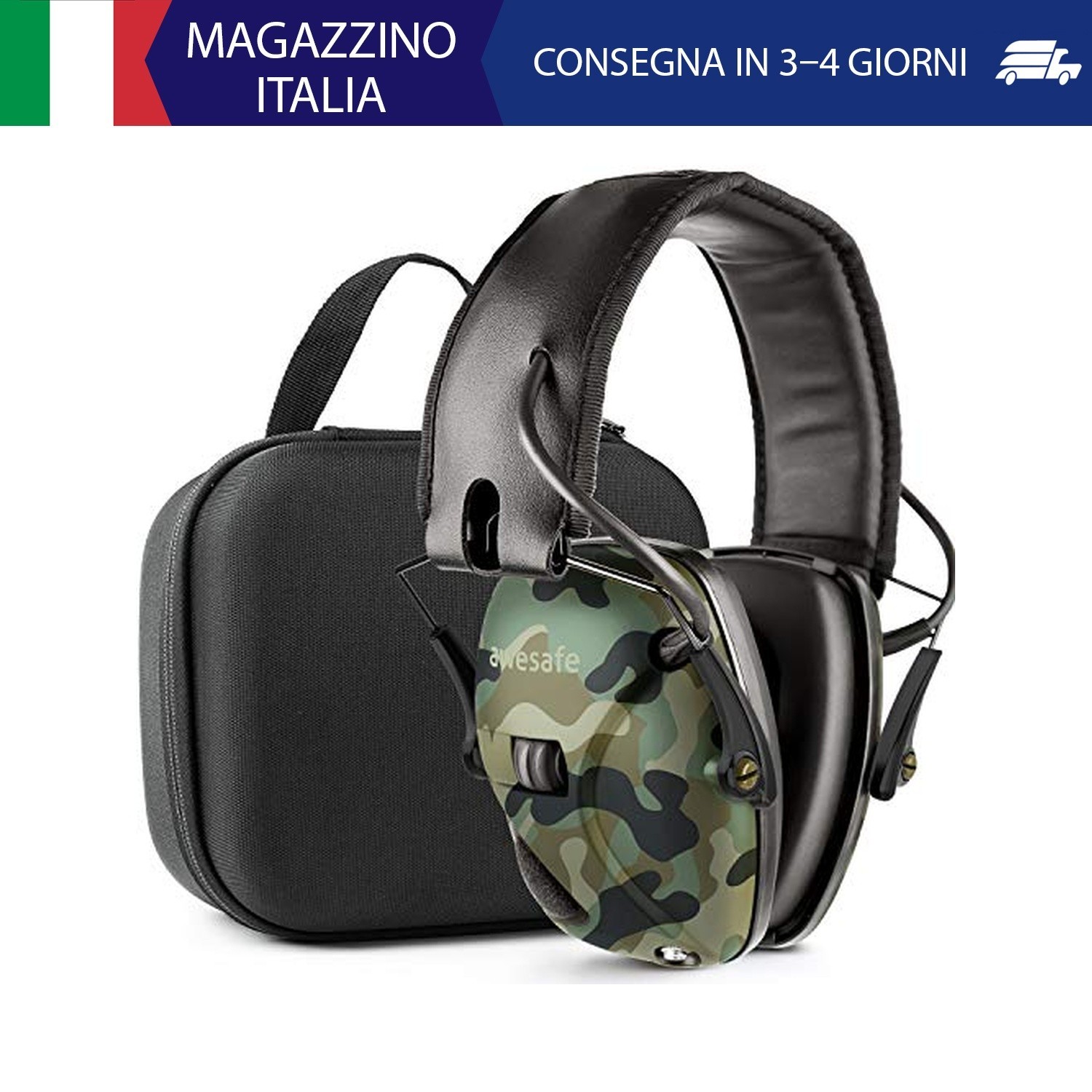 awesafe Cuffie Antirumore Protezione Dell'udito Cuffie Poligono Tiro Elettronico