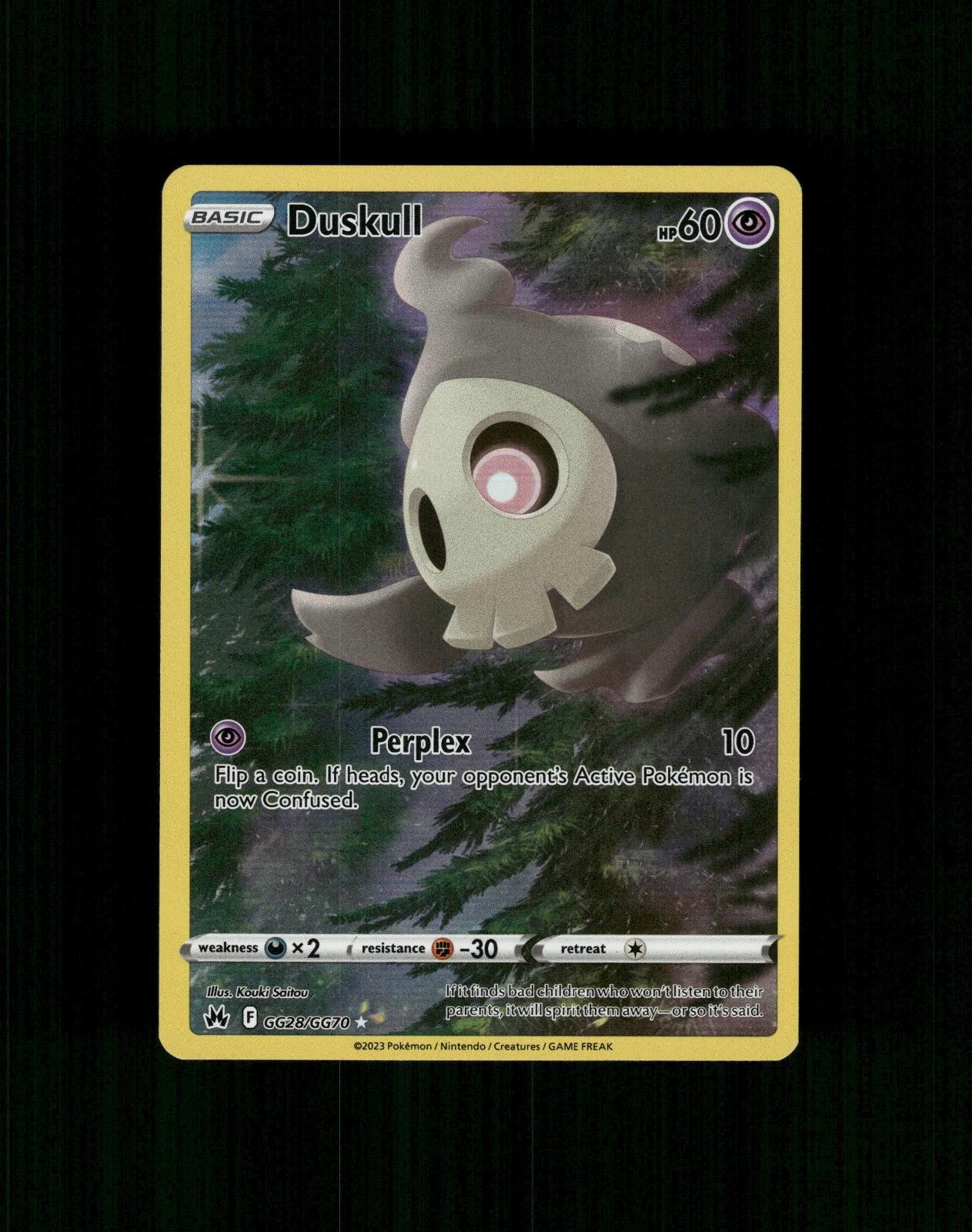 Duskull GG28/GG70 Holo Crown Zenith Galleria Galariana Pokemon quasi nuovo