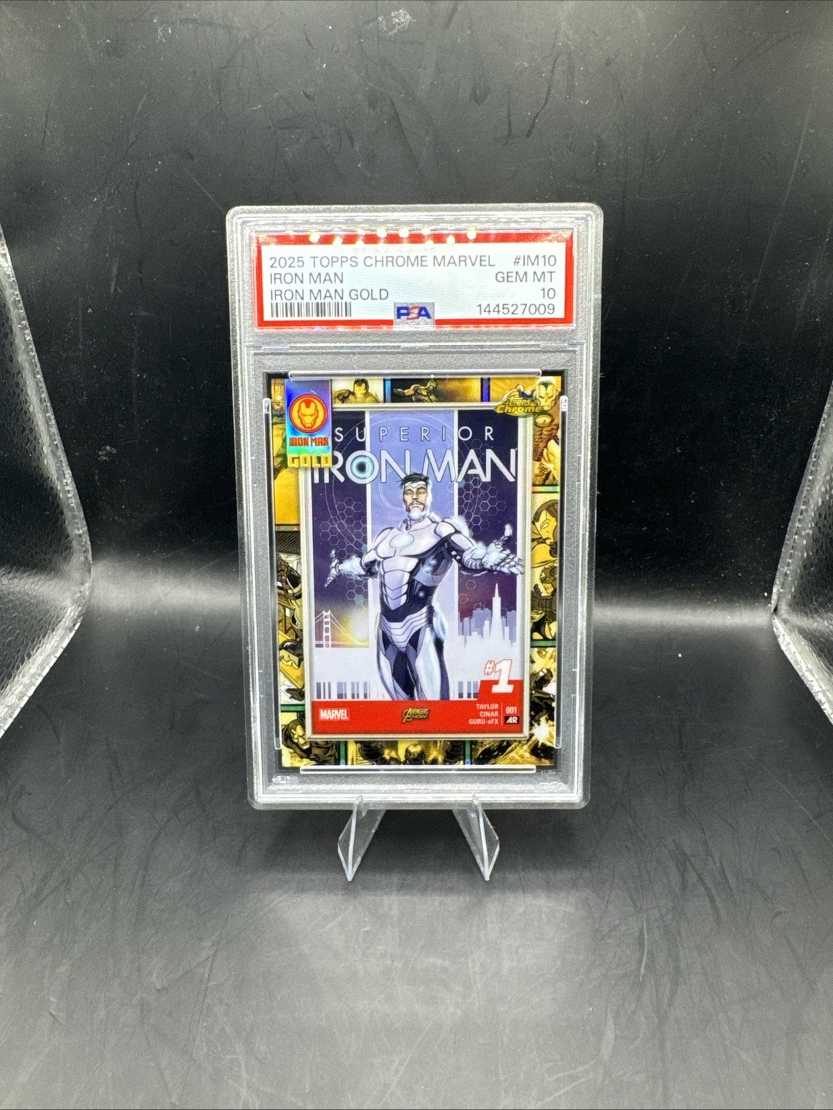2025 TOPPS CHROME MARVEL IRON MAN GOLD #IM10 IRON MAN PSA 10 GEM MINT💎🔥