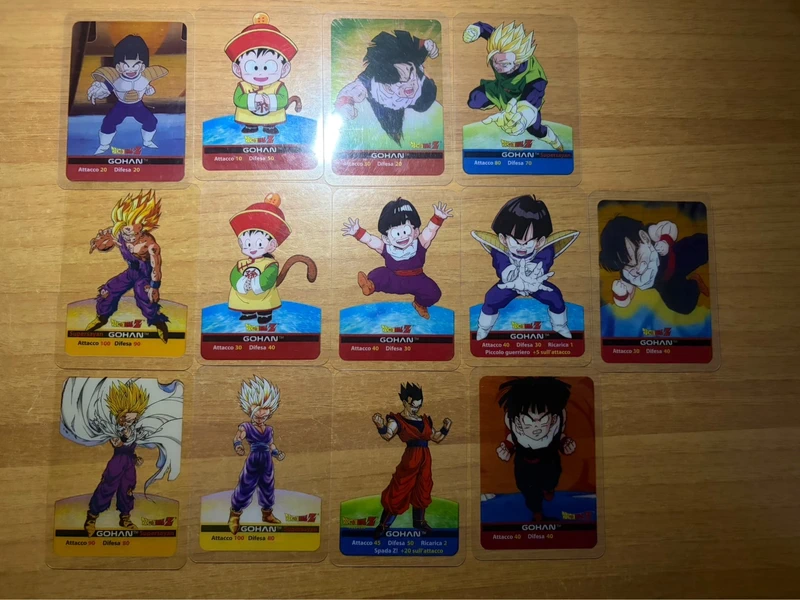 Lotto Gohan Dragon Ball Z LaminCards Edibas 13 Carte Originali Vintage Super Saiyan