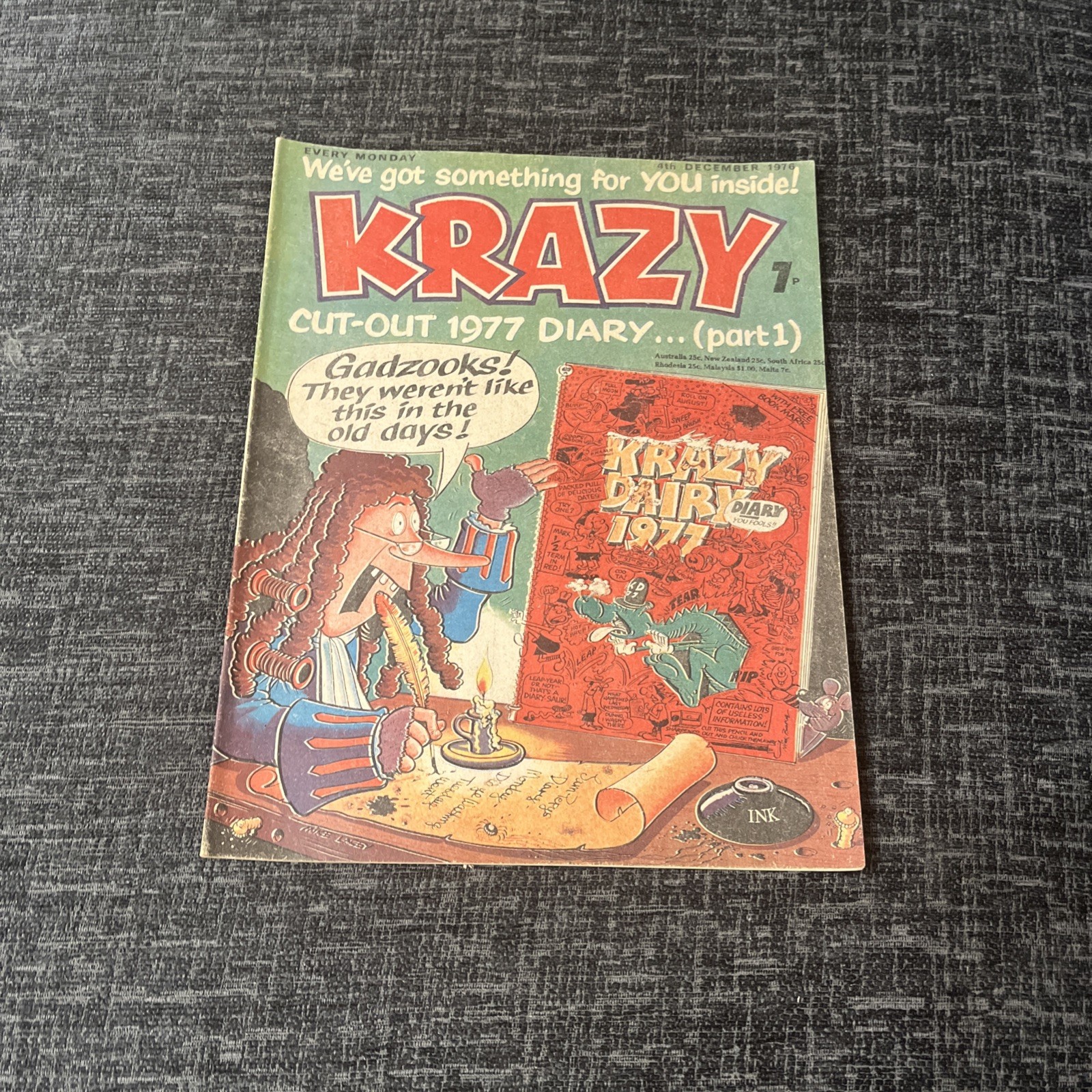 Krazy Comic - 4 December 1976 - diary pages missing