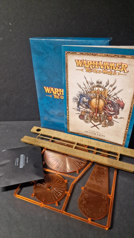 Warhammer The Old World Core Book, rulers, template and dice. English