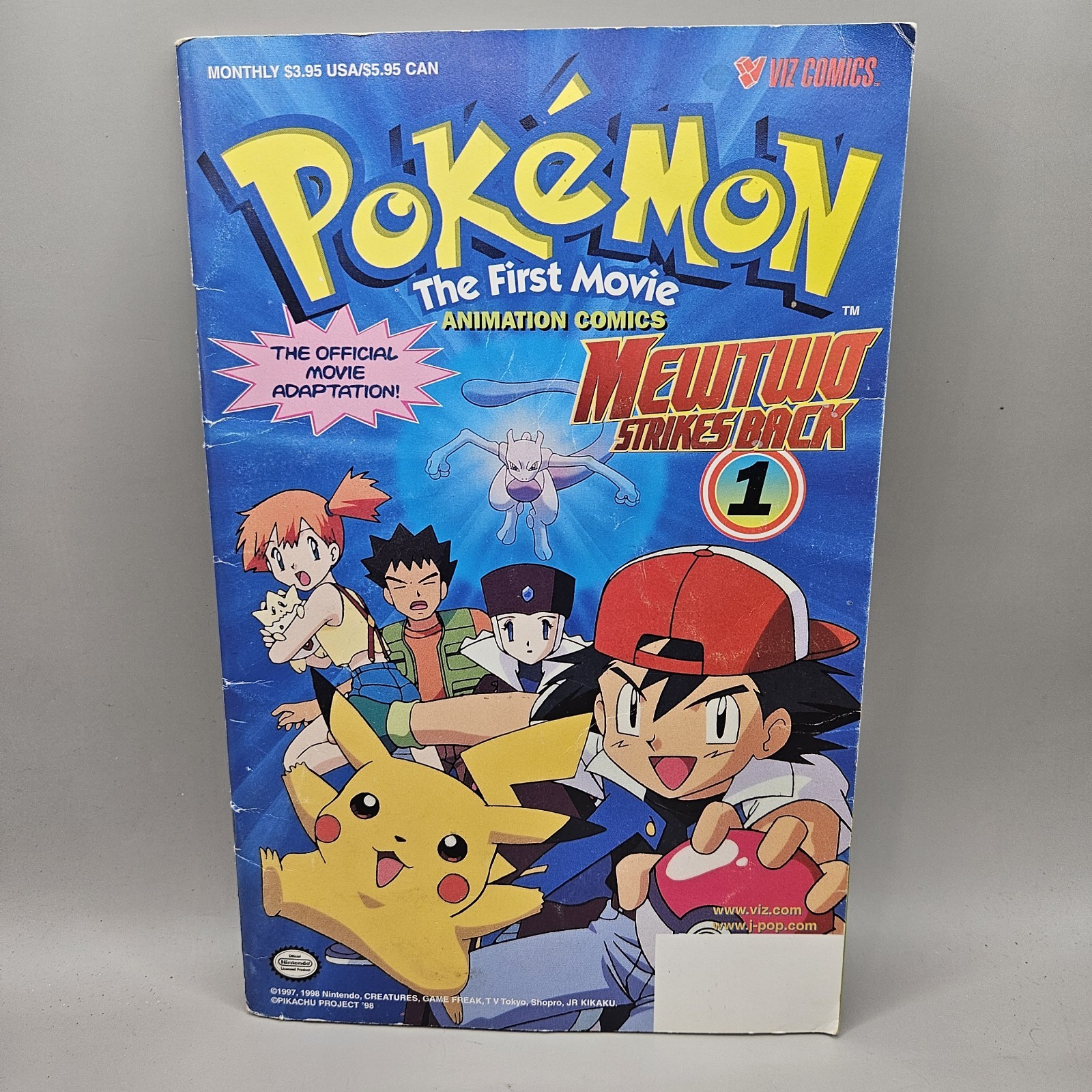 Pokémon Vintage Primo Film Mewtwo Colpisce Ancora #1 Animazione Fumetti 1998
