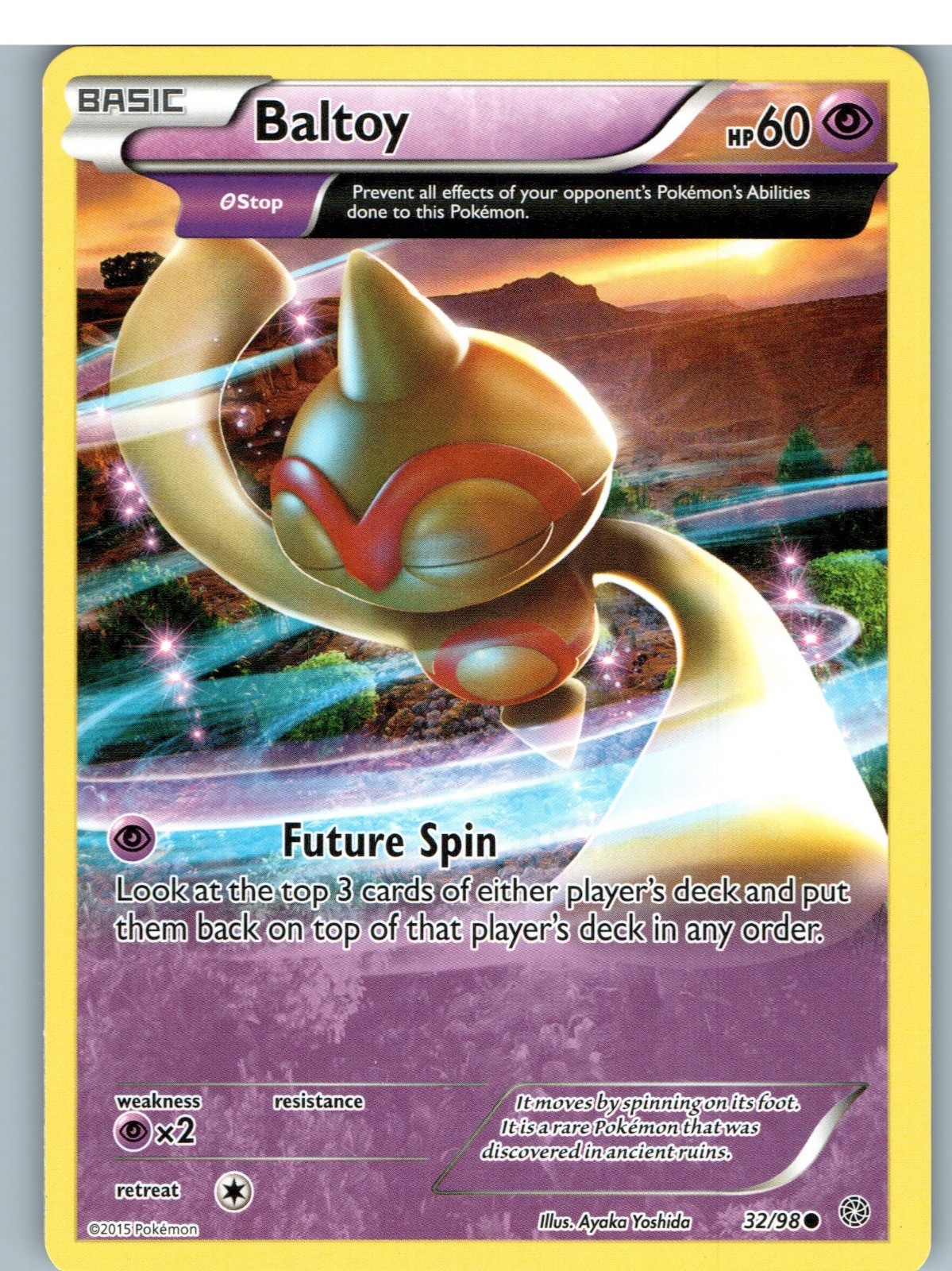 Pokemon Baltoy 32/98 Origini Antiche Comuni Giocato Leggermente