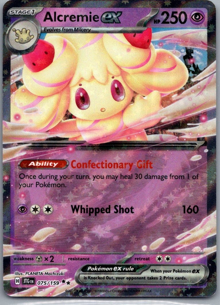 Pokemon TCG Alcremie ex 075/159 Journey Together Half Art Ultra Rare Card NM