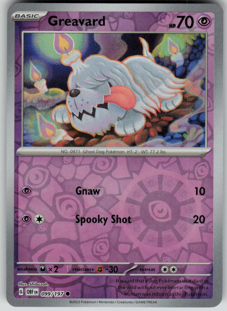 Greavard Reverse Holofoil Obsidian Flames 099/197 NM